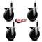 Service Caster 5'' Phenolic Swivel 1'' Expanding Stem Caster Set with Brake, 4PK SCC-EX20S615-PHR-PLB-1-4 - alternate 3
